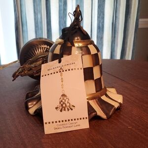 MacKenzie-Childs Black and White Checkered Pendant Light